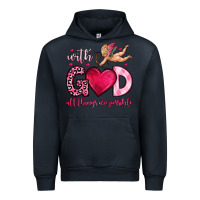 Navy with god all things are possible Urban Hoodie - OliviaCreatesArt