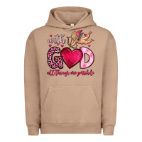 Pigment Burro with god all things are possible Urban Hoodie - OliviaCreatesArt