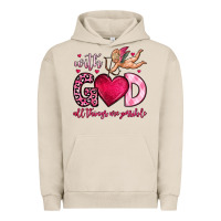 Pigment French Oak with god all things are possible Urban Hoodie - OliviaCreatesArt