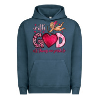 Pigment Midnight Navy with god all things are possible Urban Hoodie - OliviaCreatesArt