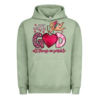 Pigment Oil Green with god all things are possible Urban Hoodie - OliviaCreatesArt