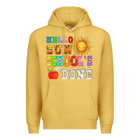 Antique Gold hello sun schools done Premium Hoodie - HRA Design Shop