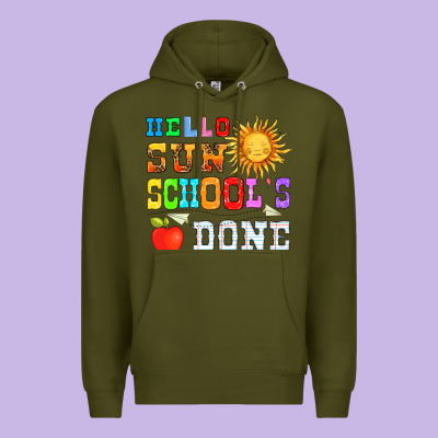 Hello Sun Schools Done Premium Hoodie Designed By Hra Design Shop