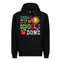 Black hello sun schools done Premium Hoodie - HRA Design Shop