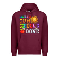 Burgundy hello sun schools done Premium Hoodie - HRA Design Shop