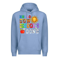 Colony Blue hello sun schools done Premium Hoodie - HRA Design Shop