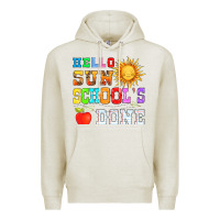 Oatmeal Heather hello sun schools done Premium Hoodie - HRA Design Shop