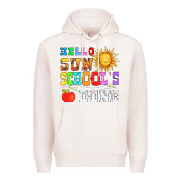 Pale Pink hello sun schools done Premium Hoodie - HRA Design Shop