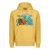 Antique Gold Winter Ice Skating Boots And Coffee Premium Hoodie - FaDigitalArtStudio