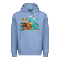 Colony Blue Winter Ice Skating Boots And Coffee Premium Hoodie - FaDigitalArtStudio