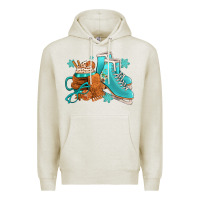 Oatmeal Heather Winter Ice Skating Boots And Coffee Premium Hoodie - FaDigitalArtStudio