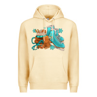 Pina Colada Winter Ice Skating Boots And Coffee Premium Hoodie - FaDigitalArtStudio