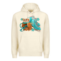 Sandshell Winter Ice Skating Boots And Coffee Premium Hoodie - FaDigitalArtStudio