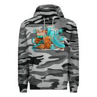 Slate Camo Winter Ice Skating Boots And Coffee Premium Hoodie - FaDigitalArtStudio