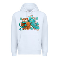 White Winter Ice Skating Boots And Coffee Premium Hoodie - FaDigitalArtStudio
