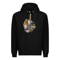 Black sensitive savage skeleton middle finger Premium Hoodie - FaDigitalArtStudio