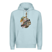 Blue Mist sensitive savage skeleton middle finger Premium Hoodie - FaDigitalArtStudio