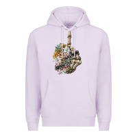 Lilac sensitive savage skeleton middle finger Premium Hoodie - FaDigitalArtStudio