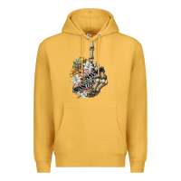 Mustard sensitive savage skeleton middle finger Premium Hoodie - FaDigitalArtStudio