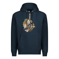 Navy sensitive savage skeleton middle finger Premium Hoodie - FaDigitalArtStudio