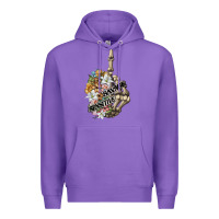 Purple sensitive savage skeleton middle finger Premium Hoodie - FaDigitalArtStudio