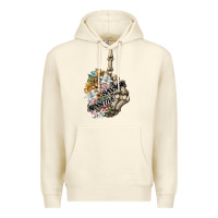 Sandshell sensitive savage skeleton middle finger Premium Hoodie - FaDigitalArtStudio