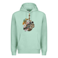 Seafoam sensitive savage skeleton middle finger Premium Hoodie - FaDigitalArtStudio