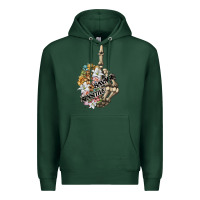 Sports Green sensitive savage skeleton middle finger Premium Hoodie - FaDigitalArtStudio