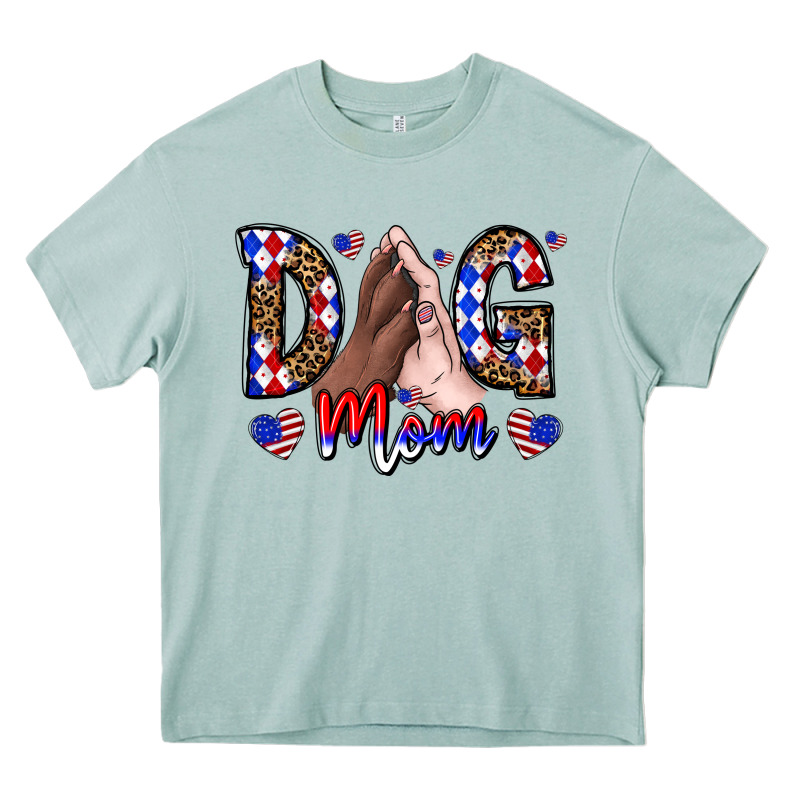 America Dog Mama Heavy Core Tee by CowhideDigitalArt | Teevron