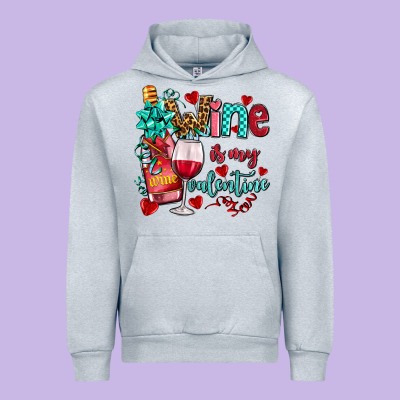 Wine Is My Valentine Olivia Urban Hoodie Designed By Oliviacreatesart
