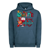 Pigment Midnight Navy wine is my valentine olivia Urban Hoodie - OliviaCreatesArt