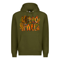 Army Green hello fall Premium Hoodie - RacoonDesign