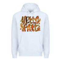 White hello fall Premium Hoodie - RacoonDesign
