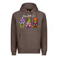 Coffee happy halloween gnomes white Premium Hoodie - RacoonDesign