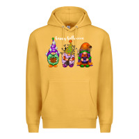 Mustard happy halloween gnomes white Premium Hoodie - RacoonDesign
