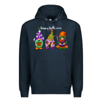 Navy happy halloween gnomes white Premium Hoodie - RacoonDesign