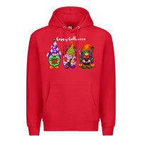 Red happy halloween gnomes white Premium Hoodie - RacoonDesign