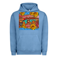 Pigment Pebble Blue american flag firefighter wife Urban Hoodie - HRA Design Shop