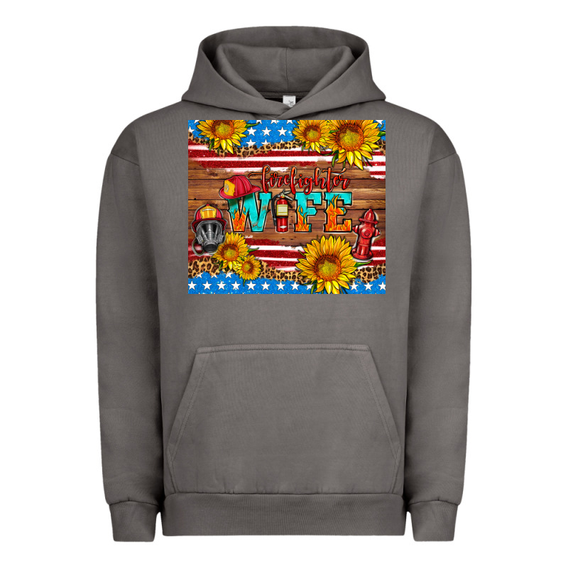 American Flag Firefighter Wife Urban Hoodie by HRA Design Shop | Teevron