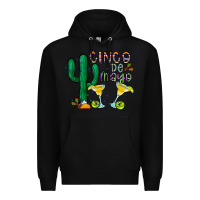 Black cinco de mayo cactus Premium Hoodie - CowhideDigitalArt