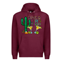 Burgundy cinco de mayo cactus Premium Hoodie - CowhideDigitalArt