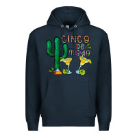Navy cinco de mayo cactus Premium Hoodie - CowhideDigitalArt