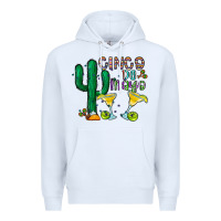 White cinco de mayo cactus Premium Hoodie - CowhideDigitalArt