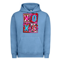 Pigment Pebble Blue xoxo with roses and candies olivia Urban Hoodie - OliviaCreatesArt