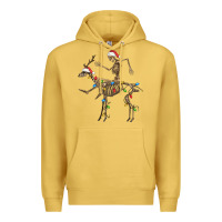Antique Gold skeleton deer santa Premium Hoodie - FaDigitalArtStudio