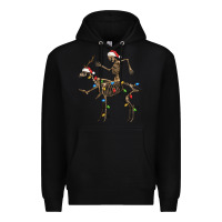 Black skeleton deer santa Premium Hoodie - FaDigitalArtStudio