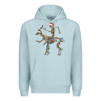 Blue Mist skeleton deer santa Premium Hoodie - FaDigitalArtStudio