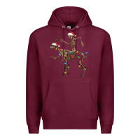 Burgundy skeleton deer santa Premium Hoodie - FaDigitalArtStudio