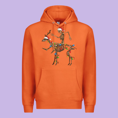 Skeleton Deer Santa Premium Hoodie Designed By Fadigitalartstudio
