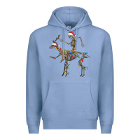 Colony Blue skeleton deer santa Premium Hoodie - FaDigitalArtStudio